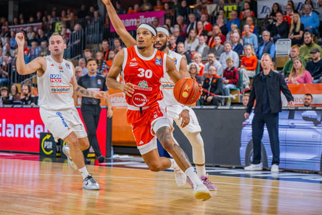 1. Basketball Bundesliga, easyCredit BBL, Saison 2026 2027, Herren, Hauptrunde, 5. Spieltag, 10.10.2026, RASTA Vechta - ratiopharm ulm Nelson Weidemann ( 30 - RASTA Vechta) in Aktion Vechta RASTA Dome Niedersachsen Deutschland