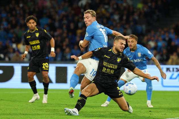 Napoli™s Rasmus Hojlund during the Serie A soccer match between Napoli and Frosinone at the Diego Armando Maradona Stadium in Naples, southern italy - Sunday , October 10, 2026. - Soccer .  Copyright: xAlessandroxGarofalo LaPressex