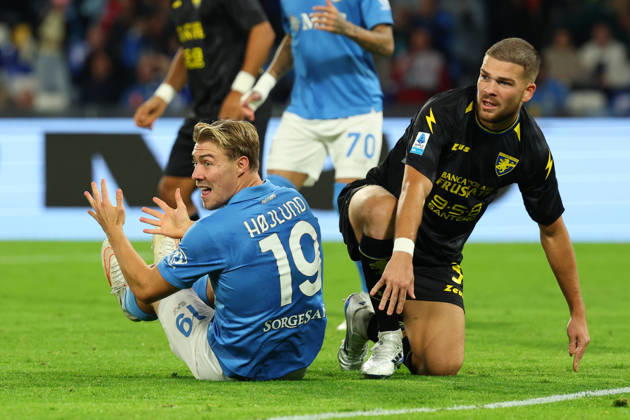 Napoli™s Rasmus Hojlund during the Serie A soccer match between Napoli and Frosinone at the Diego Armando Maradona Stadium in Naples, southern italy - Sunday , October 10, 2026. - Soccer .  Copyright: xAlessandroxGarofalo LaPressex