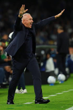 Frosinone s head coach Massimiliano Alvini during the Serie A soccer match between Napoli and Frosinone at the Diego Armando Maradona Stadium in Naples, southern italy - Sunday , October 10, 2026. - Soccer .  Copyright: xAlessandroxGarofalo LaPressex