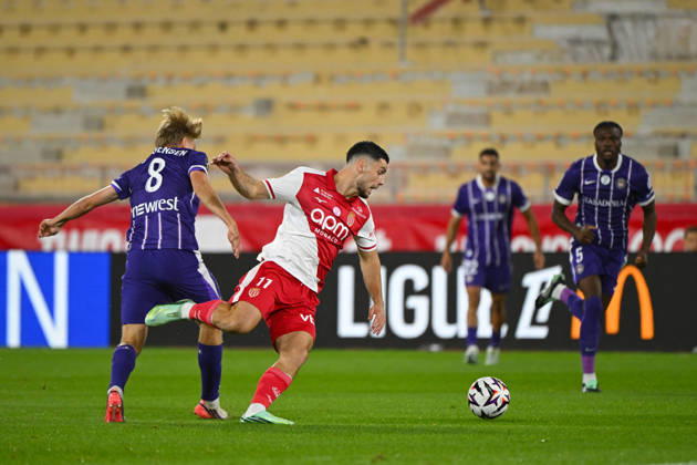 FOOTBALL : AS Monaco VS Toulouse FC - Ligue 1 McDonald s - 10 10 2026 Matthis Abline (ASM) - Ligue 1 McDonald s match between AS Monaoc and Toulouse Football Club on October 10, 2026 at the Louis II Stadium in Monaco. MonacoMonaco  Copyright: xWilliamxCannarellax