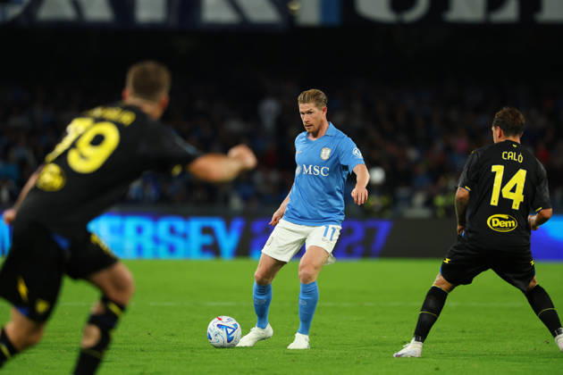 Napoli™s Kevin De Bruyne during the Serie A soccer match between Napoli and Frosinone at the Diego Armando Maradona Stadium in Naples, southern italy - Sunday , October 10, 2026. - Soccer .  Copyright: xAlessandroxGarofalo LaPressex