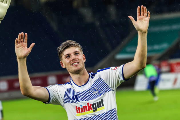 Fussball, 3.Liga Saison 2026 2027 8.Spieltag MSV Duisburg - TSG 1899 Hoffenheim II 10.10.2026, schauinsland-reisen-arena Frederik Christensen (MSV Duisburg, 3) Duisburg schauinsland-reisen-arena Nordrhein-Westfalen Deutschland