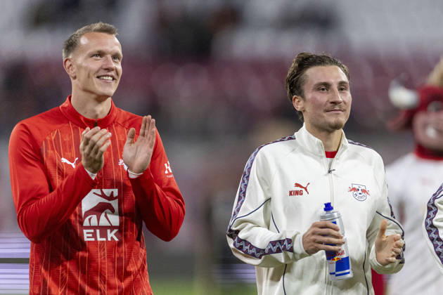 GER, Leipzig, Fussball, Bundesliga, 5. Spieltag, RB Leipzig vs. Eintracht Frankfurt im Bild v.l.: Lukas Klostermann (RB Leipzig 16), Rocco Reitz (RB Leipzig 20), 10.10.2026, Red-Bull Arena Leipzig DFL DFB REGULATIONS PROHIBIT ANY USE OF PHOTOGRAPHS AS IMAGE SEQUENCES AND OR QUASI-VIDEO, Leipzig Red-Bull Arena Sachsen Germany Copyright: xPaulxFritzx