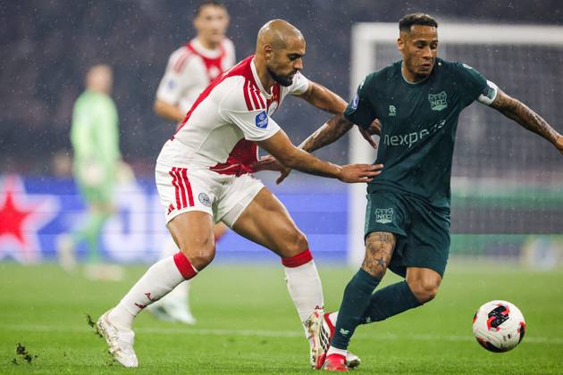 AMSTERDAM - (lr) Sofyan Amrabat of Ajax, Tjaronn Chery of NEC Nijmegen during the Dutch Eredivisie match between AFC Ajax and NEC Nijmegen at the Johan Cruijff ArenA on 10 October 2026 in Amsterdam, the Netherlands. MAURICE VAN STEEN ANP Eredivisie 2026 27 xVIxANPxSportx xxANPxIVx 572058079 originalFilename: 572058079.jpg