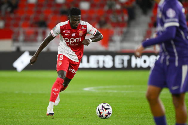 FOOTBALL : AS Monaco VS Toulouse FC - Ligue 1 McDonald s - 10 10 2026 Lamine Camara (ASM) - Ligue 1 McDonald s match between AS Monaoc and Toulouse Football Club on October 10, 2026 at the Louis II Stadium in Monaco. MonacoMonaco  Copyright: xWilliamxCannarellax
