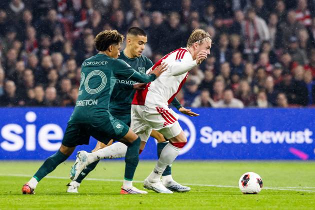AMSTERDAM - (lr) NoÃ Lebreton of NEC Nijmegen, Julian Brandt of Ajax during the Dutch Eredivisie match between AFC Ajax and NEC Nijmegen at the Johan Cruijff ArenA on October 10, 2026 in Amsterdam, the Netherlands. MAURICE VAN STEEN ANP Eredivisie 2026 27 xVIxANPxSportx xxANPxIVx 572058804 originalFilename: 572058804.jpg