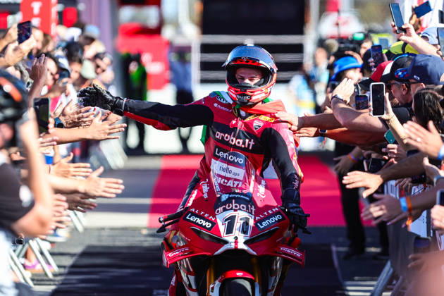 World Superbikes Estoril Round 2026 - Day 2 Nicolo Bulega of Italy rides for the Aruba.it Racing - Ducati WorldSBK Team during the 2026 World Superbike Estoril Round at Circuito do Estoril in Cascais, Portugal, on October 10, 2026. Estoril Lisboa Portugal  Copyright: xMiguelxReisx originalFilename:reis-notitle261010_np1LN.jpg