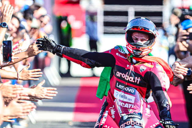 World Superbikes Estoril Round 2026 - Day 2 Nicolo Bulega of Italy rides for the Aruba.it Racing - Ducati WorldSBK Team during the 2026 World Superbike Estoril Round at Circuito do Estoril in Cascais, Portugal, on October 10, 2026. Estoril Lisboa Portugal  Copyright: xMiguelxReisx originalFilename:reis-notitle261010_np3y4.jpg
