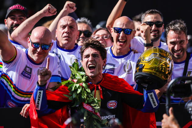 World Superbikes Estoril Round 2026 - Day 2 Albert Arenas of Spain celebrates the World Supersport championship during the 2026 World Superbike Estoril Round at Circuito do Estoril in Cascais, Portugal, on October 10, 2026. Estoril Lisboa Portugal  Copyright: xMiguelxReisx originalFilename:reis-notitle261010_npkxx.jpg