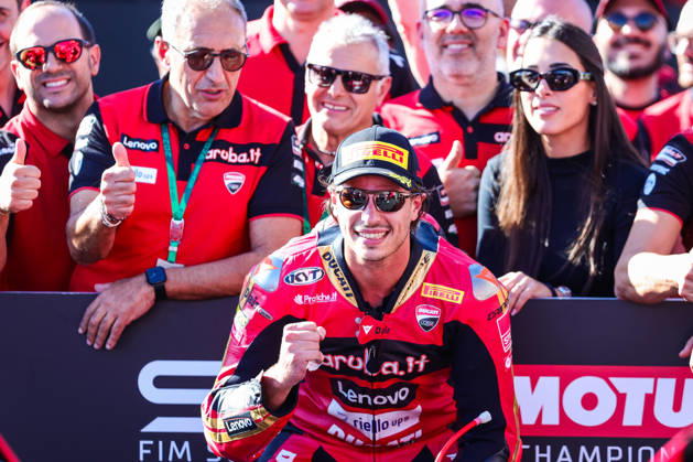 World Superbikes Estoril Round 2026 - Day 2 Nicolo Bulega of Italy rides for the Aruba.it Racing - Ducati WorldSBK Team during the 2026 World Superbike Estoril Round at Circuito do Estoril in Cascais, Portugal, on October 10, 2026. Estoril Lisboa Portugal  Copyright: xMiguelxReisx originalFilename:reis-notitle261010_npv8M.jpg