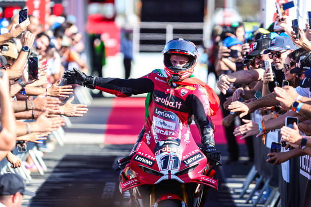World Superbikes Estoril Round 2026 - Day 2 Nicolo Bulega of Italy rides for the Aruba.it Racing - Ducati WorldSBK Team during the 2026 World Superbike Estoril Round at Circuito do Estoril in Cascais, Portugal, on October 10, 2026. Estoril Lisboa Portugal  Copyright: xMiguelxReisx originalFilename:reis-notitle261010_npxPs.jpg