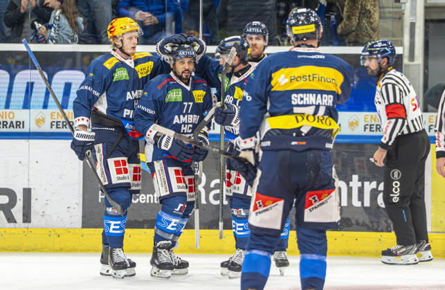 10 10 2026, Quinto, Gottardo Arena, NL: HC Ambri-Piotta v SC Bern: 77 Michael Joly (Ambri) celebrates his goal Quinto Gottardo Arena Ticino Switzerland Copyright: xJustPictures.ch JarixPestelaccix jp-en-JaPe-JP6_JAr_NL_HCAP_SCBern_10Ott2026_000066