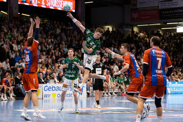 Oskar SUNNEFELDT (FRISCH AUF! Goeppingen, 27) erzielt ein Tor, Aktion, Torwurf GER, FRISCH AUF! Goeppingen vs. SG BBM Bietigheim, Handball, Bundesliga, OPEL HBL, 8. Spieltag, Spielzeit 2026 2027, 10.10.2026, GER, FRISCH AUF! Goeppingen vs. SG BBM Bietigheim, Handball, Bundesliga, OPEL HBL, 8. Spieltag, Spielzeit 2026 2027, 10.10.2026, Goeppingen Copyright: xEibnerxPressefoto OliverxSchmidtx EP_OST