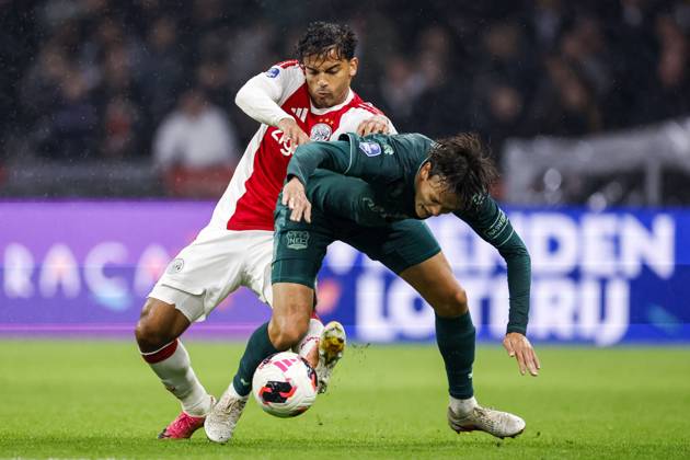 AMSTERDAM - (lr) Owen Wijndal of Ajax, Tobias Storm of NEC Nijmegen during the Dutch Eredivisie match between AFC Ajax and NEC Nijmegen at the Johan Cruijff ArenA on October 10, 2026 in Amsterdam, the Netherlands. MAURICE VAN STEEN ANP Eredivisie 2026 27 xVIxANPxSportx xxANPxIVx 572059985 originalFilename: 572059985.jpg