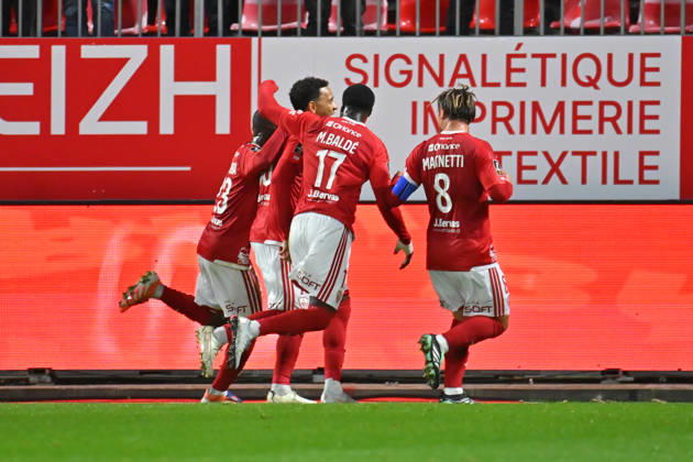 Stade Brestois 29 v Angers SCO - Ligue 1 McDonald s 2026 2027 Kenny LALA of Stade Brestois 29 celebrate after scores with team during Ligue 1 McDonald s match between Brest and Angers at Stade Francis-Le Ble on October 10, 2026 in Brest, France. Brest France  Copyright: xIconxSportx 776573329