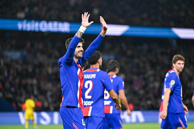 Paris Saint-Germain v Le Mans FC - Ligue 1 McDonald s 2026 2027 Achraf HAKIMI of Paris Saint-Germain and Lucas BERALDO of Paris Saint-Germain celebrate after scores during Ligue 1 McDonald s match between Paris and Le Mans at Parc des Princes on October 10, 2026 in Paris, France. Paris France  Copyright: xBaptistexFernandezx 776573319