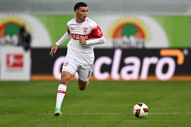 Paderborn, Home-Deluxe-Arena, 10.10.26, GER, Herren, 1.Bundesliga, Saison 2026-2027, SC Paderborn 07 - VfB Stuttgart Bild: Bilal EL KHANNOUSS (Stuttgart) DFL regulations prohibit any use of photographs as image sequences and or quasi-video. Nordrhein-Westfalen Deutschland
