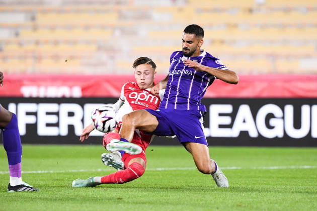 AS Monaco v Toulouse FC - Ligue 1 McDonald s 2026 2027 Cristian Casseres Jr. of Toulouse FC and Mathys DETOURBET of Monaco during Ligue 1 McDonald s match between Monaco and Toulouse at Stade Louis II on October 10, 2026 in Monaco, Monaco. Monaco Monaco  Copyright: xIconxSportx 776573324