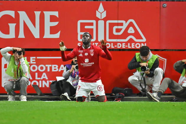Stade Brestois 29 v Angers SCO - Ligue 1 McDonald s 2026 2027 Mama BALDE of Stade Brestois 29 celebrate after scores during Ligue 1 McDonald s match between Brest and Angers at Stade Francis-Le Ble on October 10, 2026 in Brest, France. Brest France  Copyright: xIconxSportx 776573329
