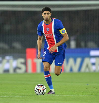 PSG v Le Mans FC - French Ligue 1 PARIS, FRANCE - OCTOBER 10: Achraf Hakimi of Paris Saint - Germain in action during the French Ligue 1 (L1) soccer match between Paris Saint-Germain (PSG) and Le Mans FC at Parc des Princes stadium in Paris, France on October 10, 2026. Mustafa Yalcin Anadolu Paris France. Editorial use only. Please get in touch for any other usage.  Copyright: x2026xAnadoluxMustafaxYalcinx