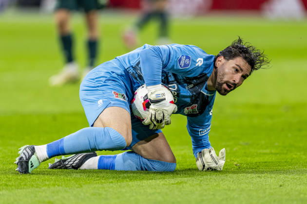 AMSTERDAM - N.E.C. Nijmegen goalkeeper Gonzalo Crettaz during the Vriendenloterij Eredivisie match between Ajax and N.E.C. in Johan Cruijff ArenA on 10 October 2026 in Amsterdam, Netherlands. (Photo by DeFodi Images) -