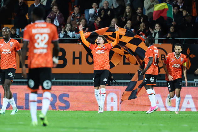 FC Lorient v Paris FC - Ligue 1 McDonald s 2026 2027 Gabin BERNARDEAU of FC Lorient celebrate after scores during Ligue 1 McDonald s match between Lorient and Paris at Stade Yves Allainmat on October 10, 2026 in Lorient, France. Lorient France  Copyright: xJohnnyxFidelinx 776573317
