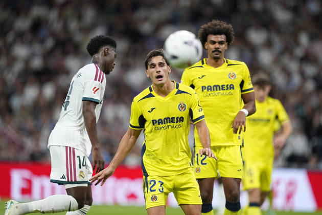 October 10, 2026, Madrid, Madrid, Spain: Sergi Cardona of Villarreal CF in action during the Spanish League, LaLiga EA Sports, football match between Real Madrid and Villarreal CF at Bernabeu stadium on October 10, 2026, in Madrid, Spain. Madrid Spain - ZUMAa181 20261010_zaa_a181_184 Copyright: xOscarxJ.xBarrosox