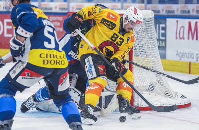 10 10 2026, Quinto, Gottardo Arena, NL: HC Ambri-Piotta v SC Bern: 83 Marco Muller (Bern) in action Quinto Gottardo Arena Ticino Switzerland Copyright: xJustPictures.ch JarixPestelaccix jp-en-JaPe-JP6_JAr_NL_HCAP_SCBern_10Ott2026_000096