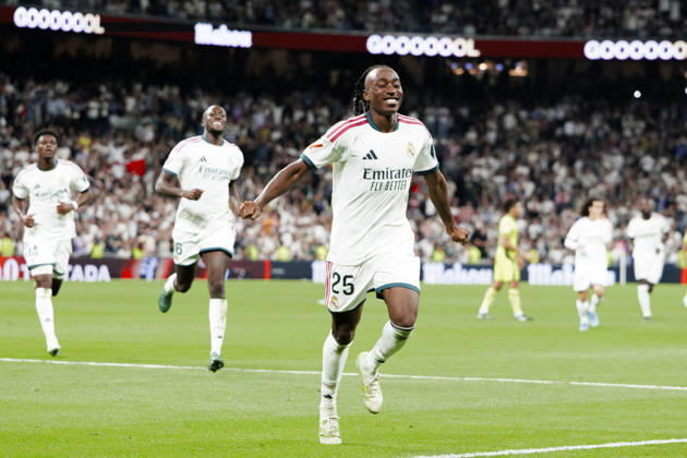 LA LIGA EA Sports - Real Madrid vs Villarreal MADRID, SPAIN - October 10:Yan Diomande of Real Madrid celebrates a goal during the La Liga 2026 27 match between Real Madrid and Villarreal at Santiago Bernabeu Stadium. (Photo by Guille Martinez f22photo) Madrid Santiago Bernabeu Stadium Spain Copyright: xGuillermoxMartinezx