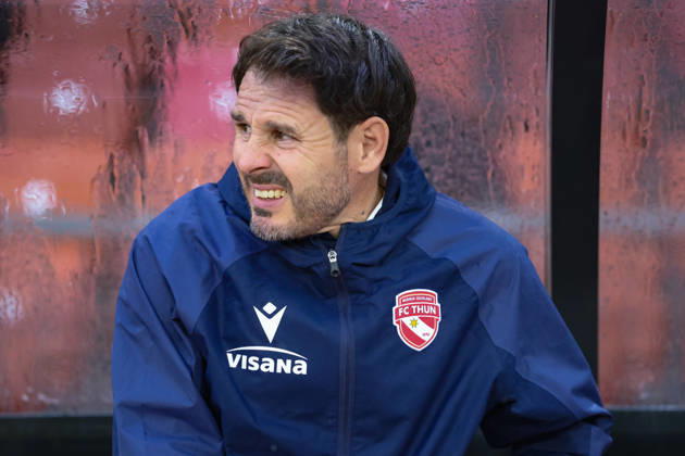 FC Zürich gegen FC Thun Brack Super League 10. Oktober 2026 Gian-Luca Privitelli (Cheftrainer, FC Thun) während des Fussballspiels der Brack Super League, FC Zürich gegen FC Thun, 10. Oktober 2026, Stadion Letzigrund, Zürich, Schweiz. Zürich Stadion Letzigrund Zürich Schweiz
