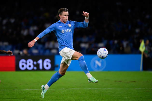 Scott McTominay of SSC Napoli in action during the Serie A 2026 2027 football match between SSC Napoli and Frosinone Calcio at Diego Armando Maradona stadium in Naples (Italy), October 10, 2026. AndreaxStaccioli