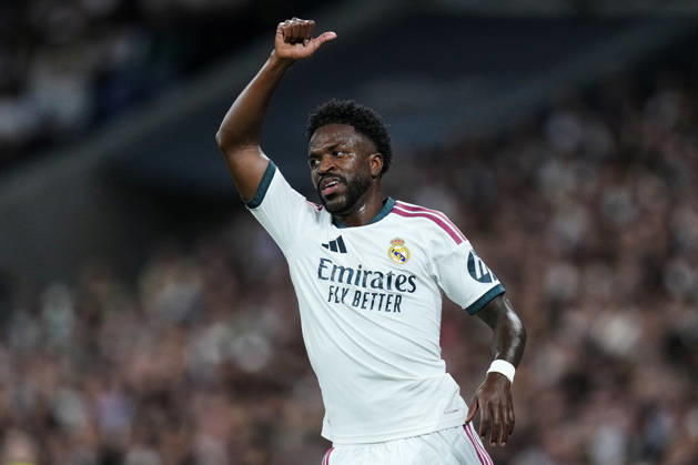 ESP: Real Madrid - Villarreal CF. La Liga EA Sports. Matchday 8. Vinicius Junior of Real Madrid CF reacts after scoring a goal that was subsequently disallowed during the La Liga EA Sports match between Real Madrid and Villarreal CF played at Santiago Bernabeu Stadium on 10 Oct 2026 in Madrid, Spain. kpng Copyright: xCesarxCebollax xPRESSINPHOTOx PS_2627_RMA_VIL_106