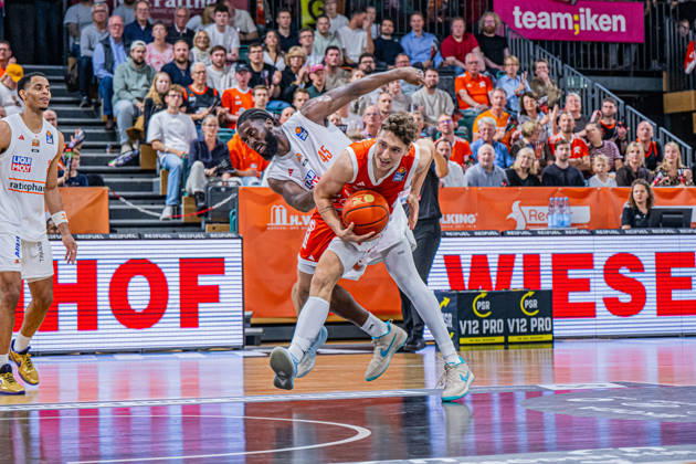 1. Basketball Bundesliga, easyCredit BBL, Saison 2026 2027, Herren, Hauptrunde, 5. Spieltag, 10.10.2026, RASTA Vechta - ratiopharm ulm Dominik Dolic ( 8 - RASTA Vechta) in Aktion Vechta RASTA Dome Niedersachsen Deutschland
