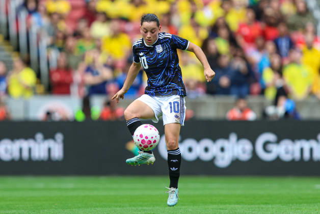 RECORD DATE NOT STATED 10th October 2026; Beira-Rio Stadium, Porto Alegre, Brazil; Friendlies Women Football, Brazil versus Argentina; Maricel Pereyra of Argentina controls the ball MaxxPeixoto
