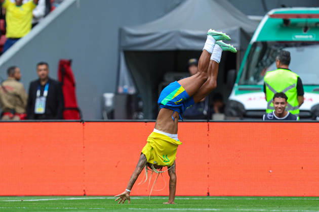RECORD DATE NOT STATED 10th October 2026; Beira-Rio Stadium, Porto Alegre, Brazil; Friendlies Women Football, Brazil versus Argentina; Geyse Ferreira of Brazil celebrates his goal in the 38th minute to go up 2-0 MaxxPeixoto