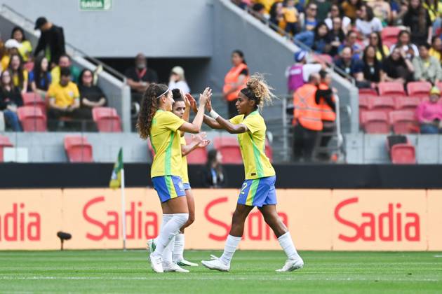 Match between Brazil and Argentina for the women s national team, Nationalteam friendly Luany scores the goal during the match between Brazil and Argentina, valid for the Women s National Team friendly, held at the Beira-Rio stadium, in Porto Alegre this Saturday (10). Porto Alegre Rio Grande do Sul Brasil Copyright: xRodrigoxZiebellx