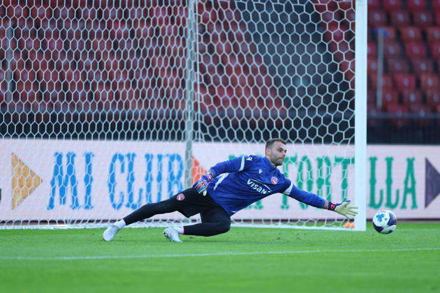 FC Zürich gegen FC Thun Brack Super League 10. Oktober 2026 Niklas Steffen (1, FC Thun) während des Fussballspiels der Brack Super League, FC Zürich gegen FC Thun, 10. Oktober 2026, Stadion Letzigrund, Zürich, Schweiz. Zürich Stadion Letzigrund Zürich Schweiz