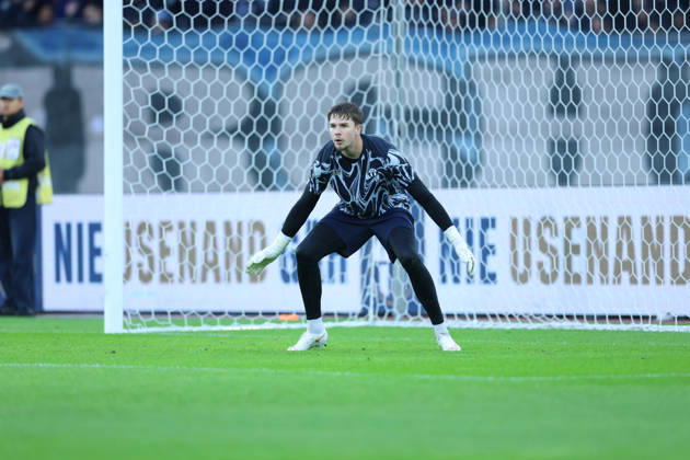 FC Zürich gegen FC Thun Brack Super League 10. Oktober 2026 Silas Huber (1, FC Zürich) während des Fussballspiels der Brack Super League, FC Zürich gegen FC Thun, 10. Oktober 2026, Stadion Letzigrund, Zürich, Schweiz. Zürich Stadion Letzigrund Zürich Schweiz
