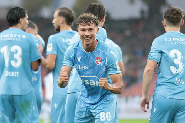 10.10.2026 Zuerich, SCHWEIZ, Stadion Letzigrund Zuerich, Herren Fussball Super League FC Zuerich - FC Thun Torjubel Simon Lengen (FC Thun)