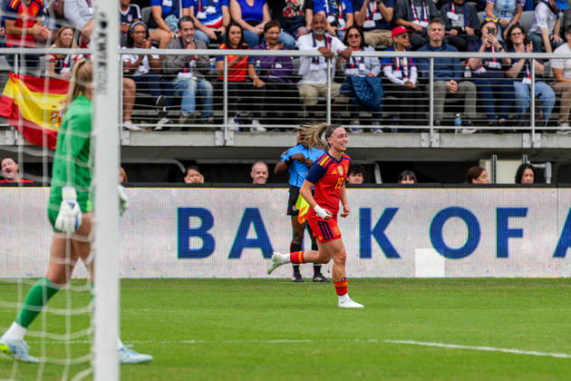 USA v Spain - Women s International Friendly, Länderspiel, Nationalmannschaft WASHINGTON D.C., UNITED STATES - OCTOBER 10: Eva Navarro of Spain celebrates after scoring a goal during Women s International Friendly football match between USA and Spain at Audi Field Stadium in Washington D.C., United States on October 10, 2026. Hasan Akbas Anadolu District of Columbia United States. Editorial use only. Please get in touch for any other usage.  Copyright: x2026xAnadoluxHasanxAkbasx
