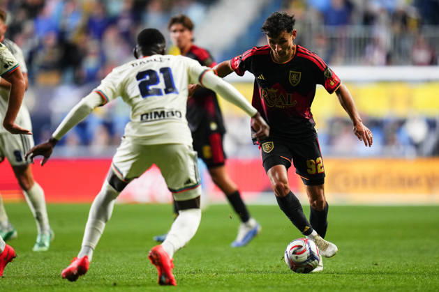 October 10, 2026: Real Salt Lake Midfielder Noel Caliskan (92) controls the ball during the second half of an MLS, Fussball Herren, USA match against the Philadelphia Union at Subaru Park in Chester, Pennsylvania. CSM Chester United States of America - ZUMAc04_ 20261010_zma_c04_302 Copyright: xKylexRoddenx