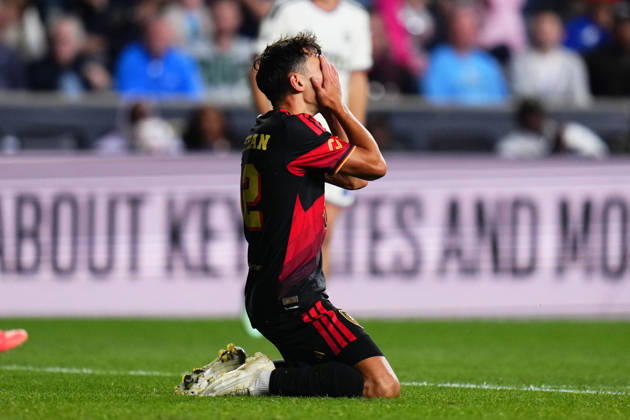 October 10, 2026: Real Salt Lake Midfielder Noel Caliskan (92) reacts after a missed shot during the second half of an MLS, Fussball Herren, USA match against the Philadelphia Union at Subaru Park in Chester, Pennsylvania. CSM Chester United States of America - ZUMAc04_ 20261010_zma_c04_336 Copyright: xKylexRoddenx
