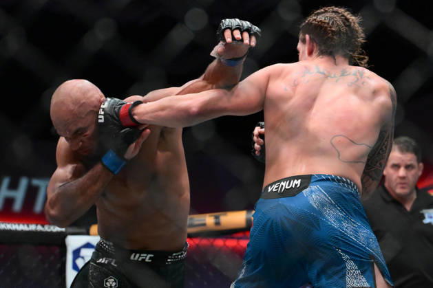 October 10, 2026, Las Vegas, Nevada, USA: BRENDAN ALLEN defeats CHRISTIAN LEROY DUNCAN by submission (rear-naked choke) at 2:46 of Round 5 during UFC Fight Night night the Meta APEX in Las Vegas. Las Vegas USA - ZUMAo117 20261010_zsp_o117_042 Copyright: xMikaelxOnax