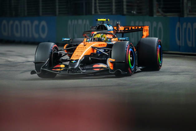 Marina Bay Street Circuit, Singapore, Singapore. 10.October.2026; Lando Norris of Great Britain and McLaren Mastercard F1 Team during qualifying Formula One Singapore Grand Prix  aflo_354967764 JayxHiranox