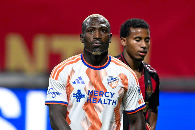 ATLANTA, GA - OCTOBER 10: Kevin Denkey 9 of FC Cincinnati reacts during the MLS, Fussball Herren, USA match between FC Cincinnati and Atlanta United FC on October 10th, 2026 at Mercedes-Benz Stadium in Atlanta, GA. (Photo by Rich von Biberstein Icon Sportswire) SOCCER: OCT 10 MLS Atlanta United vs FC Cincinnati EDITORIAL USE ONLY Icon261010019