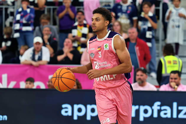 Kevin McClain (MLP Academics Heidelberg, 03) GER BBL MLP Academics Heidelberg - SBB Baskets Wolmirstedt Basketball Barmer 2.Basketball Bundesliga ProA 4.Spieltag Saison 2026 2027 10.10.2026 GER MLP Academics Heidelberg - SBB Baskets Wolmirstedt, Basketball Barmer 2.Basketball Bundesliga ProA 4.Spieltag Saison 2026 2027 10.10.2026 Heidelberg Copyright: xEibner-Pressefoto JoergxHirschx EP_JHH