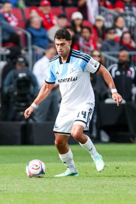Toronto FC v CF Montreal Daniel Rios 14 of CF Montreal controls the ball during a Major League Soccer game between Toronto FC and CF Montreal at BMO Field in Toronto, Ontario, Canada, on October 10, 2026. Toronto Ontario Canada  Copyright: xIndrawanxKumalax originalFilename:kumala-majorlea261010_npbHf.jpg