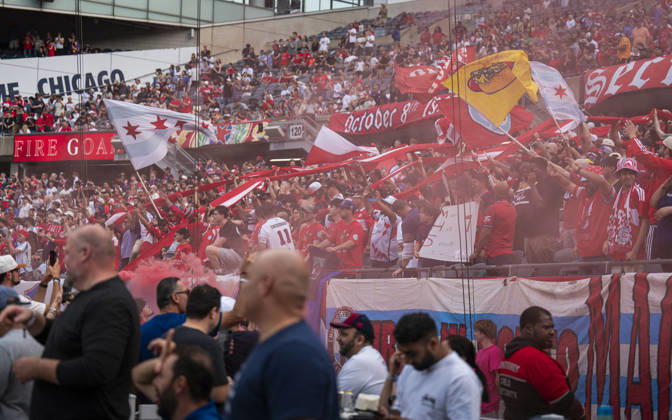 Chicago Fire FC V New York City FC - MLS, Fussball Herren, USA - October 10, 2026 A crowd reacts after Maren Haile-Selassie ( 7) of Chicago Fire FC scores the go-ahead goal during the match between Chicago Fire FC and New York City FC at Soldier Field Stadium in Chicago, United States, on October 10, 2026. Chicago IL United States  Copyright: xRichardxNicholsx originalFilename:nichols-chicagof261010_npvAp.jpg