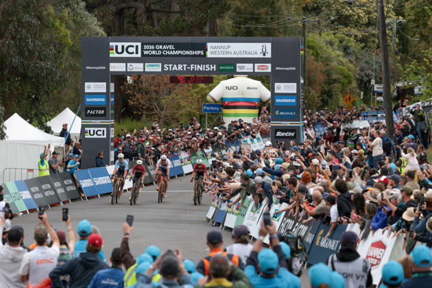2026 UCI Gravel World Championships Picture by James Raison SWpix.com - 11 10 2026 - Cycling - 2026 UCI Gravel World Championships - Nannup, Western Australia, Australia - Men™s Elite - Magnus Bak Klaris (Denmark) wins to become World Champion with Florian Vermeersch (Belgium) in second and Connor Swift (Great Britain) in third Copyright: x xSWpix.comx(t axPhotographyxHubxLtd)xJamesxRaison SWpix.comx SWP-3030-24597